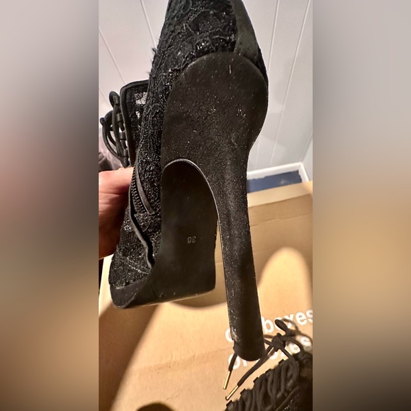 H&M Lace Platform Booties Black - Picture 6 of 7